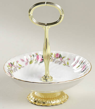 Regency Rose 6"-7" Handled Footed Nut Dish HC