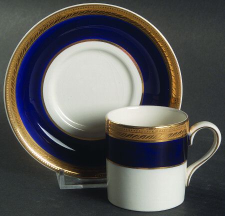 Admiral Blue Flat Demitasse Cup & Saucer Set