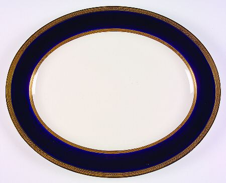 Admiral Blue 18" Oval Serving Platter