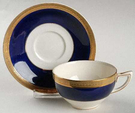 Admiral Blue Flat Cup & Saucer Set