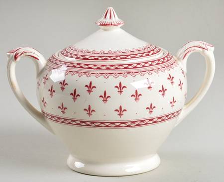 Albion Red Sugar Bowl & Lid