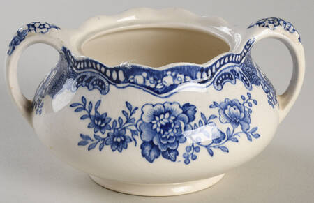 Bristol Blue Scalloped Sugar Bowl No Lid
