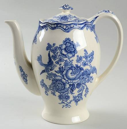 Bristol Blue Scalloped Coffee Pot & Lid