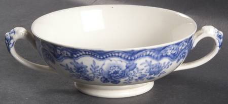 Bristol Blue Scalloped Footed Cream Soup Bowl
