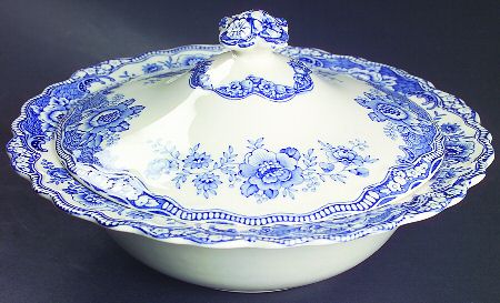 Bristol Blue Scalloped Round Covered Vegetable