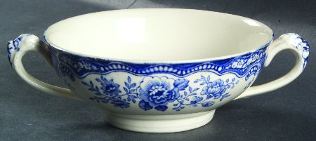 Bristol Blue Scalloped Footed Cream Soup Bowl