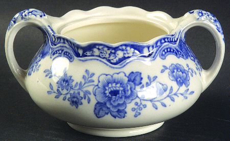 Bristol Blue Scalloped Mini Sugar Bowl No Lid