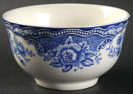 Bristol Blue Scalloped Cranberry Bowl