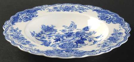 Bristol Blue Scalloped Large Rim Soup Bowl