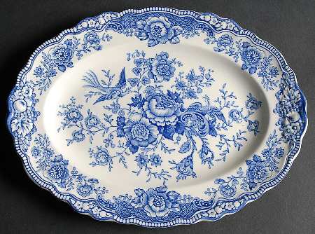 Bristol Blue Scalloped 10" Oval Serving Platter