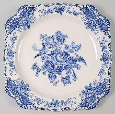 Bristol Blue Scalloped 11" Square Chop Plate