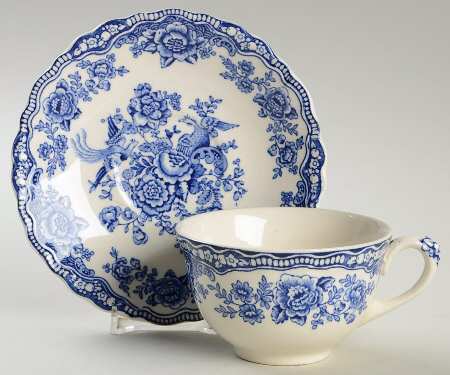 Bristol Blue Scalloped Footed Cup & Saucer Set