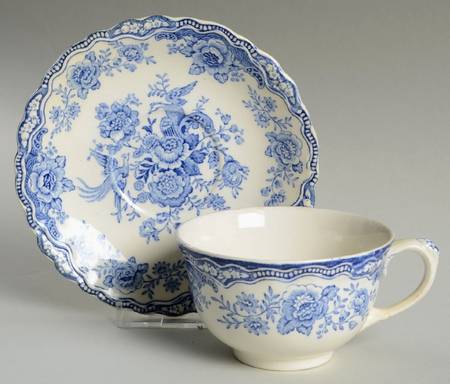 Bristol Blue Scalloped Oversized Cup & Saucer Set