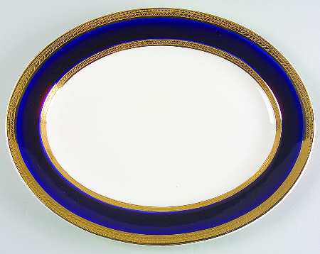 Colfax Cobalt Blue 12" Oval Serving Platter