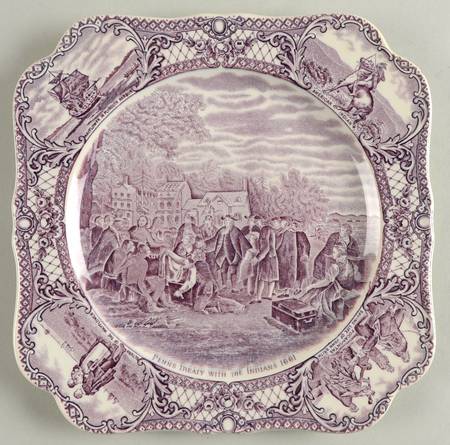 Colonial Times Mulberry (Scalloped) Square Luncheon Plate