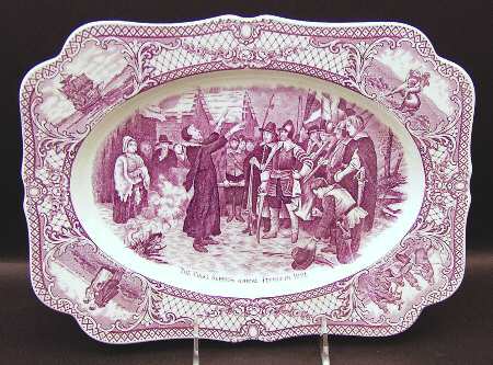 Colonial Times Mulberry (Scalloped) 12" Oval Serving Platter