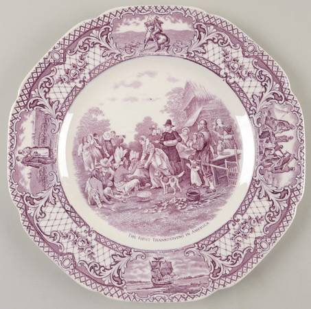 Colonial Times Mulberry (Scalloped) by Crown Ducal
