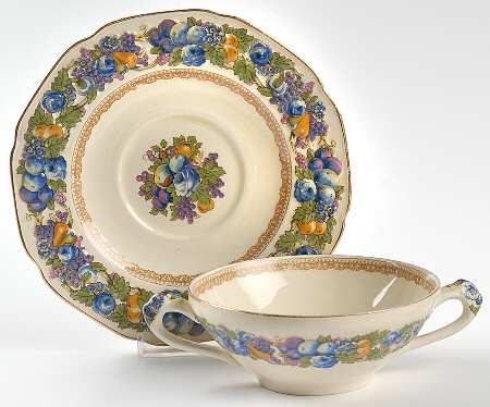 1954 Flat Cream Soup Bowl & Saucer Set