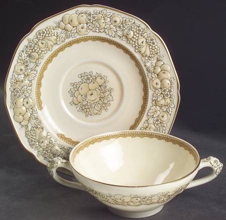 CRD68 Flat Cream Soup Bowl & Saucer Set