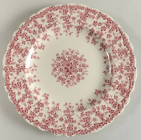 Early English Ivy Pink (Scalloped) by Crown Ducal