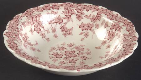 Early English Ivy Pink (Scalloped) Rim Fruit/Dessert (Sauce) Bowl