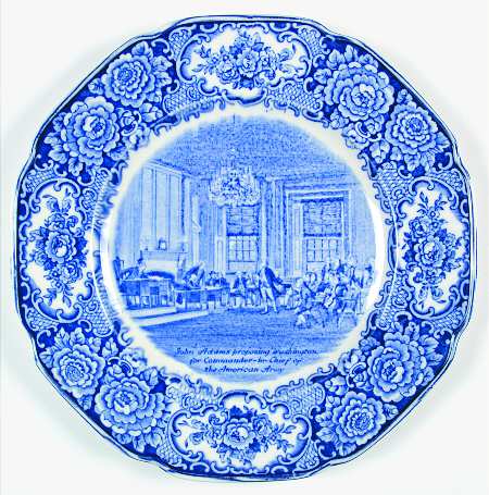 George Washington Memorial Blue Dinner Plate