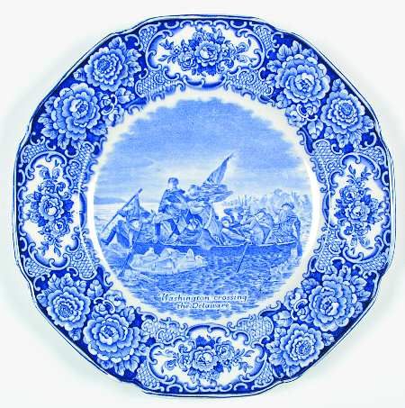 George Washington Memorial Blue Dinner Plate