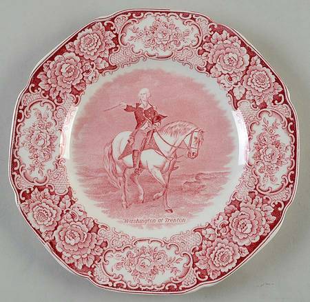 George Washington Memorial Red Dinner Plate
