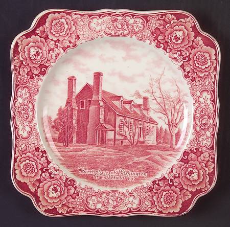 George Washington Memorial Red Square Luncheon Plate