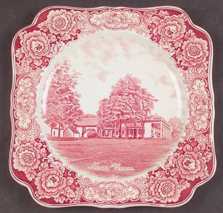 George Washington Memorial Red Square Luncheon Plate