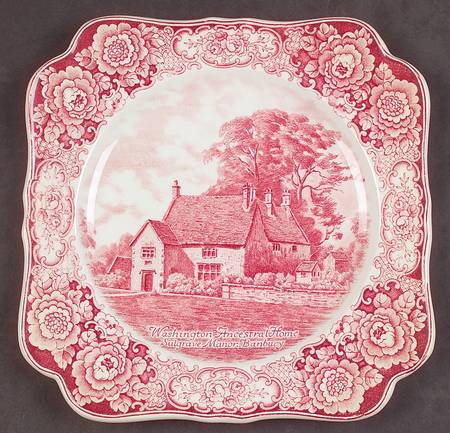George Washington Memorial Red Square Luncheon Plate