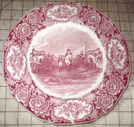 George Washington Memorial Red Luncheon Plate