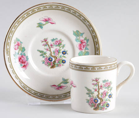 Indian Tree Flat Demitasse Cup & Saucer Set