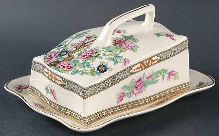 Indian Tree Cheese Dish with Lid (Wedge)