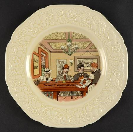 Bar Scenes (No Trim) Luncheon Plate