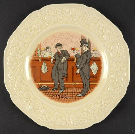 Bar Scenes (No Trim) Luncheon Plate