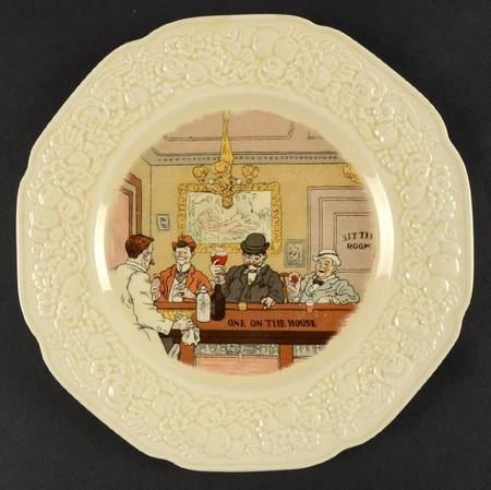 Bar Scenes (No Trim) Luncheon Plate