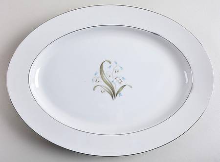 Blue Lily 14" Oval Serving Platter