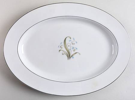 Blue Lily 12" Oval Serving Platter