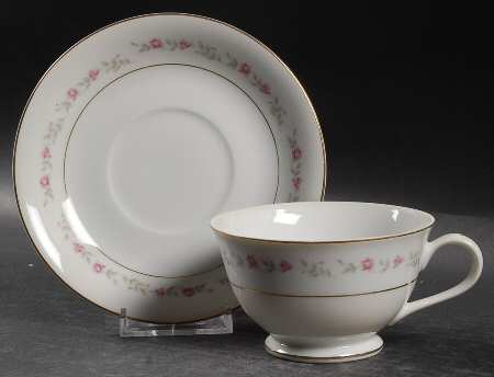 Wreath Footed Cup & Saucer Set by Crest Wood