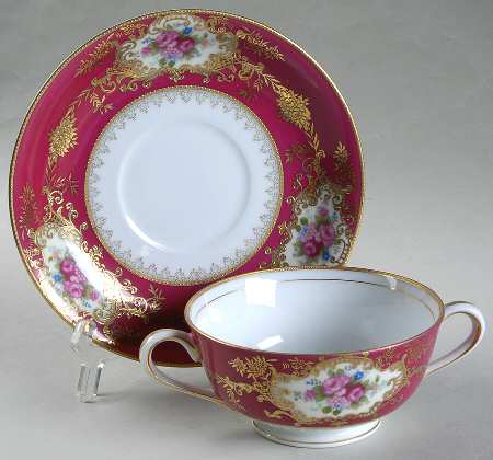 Coronation Footed Cream Soup Bowl & Saucer Set