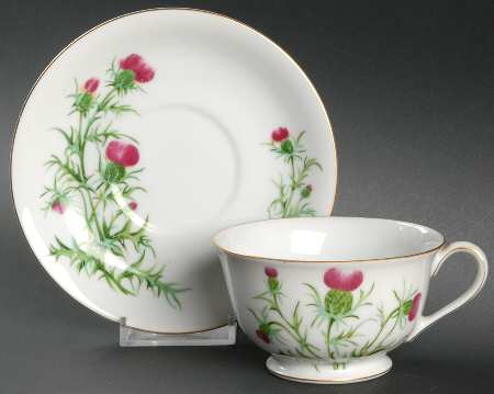 Thistle (371) Footed Cup & Saucer Set