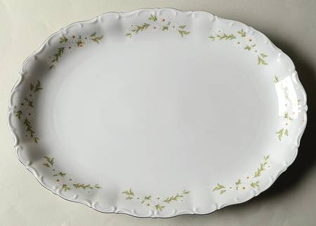 Bridal Wreath 14" Oval Serving Platter