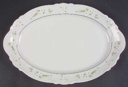 Bridal Wreath 13" Oval Serving Platter