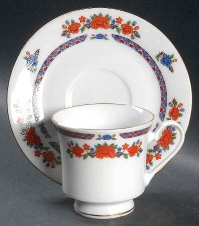 Old Imari Footed Cup & Saucer Set