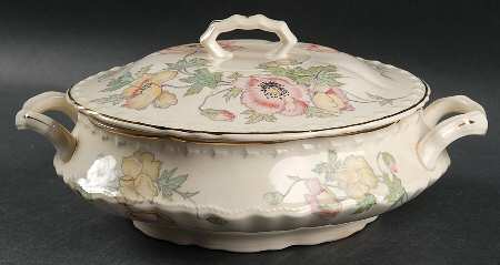 James California Poppy Round Covered Vegetable