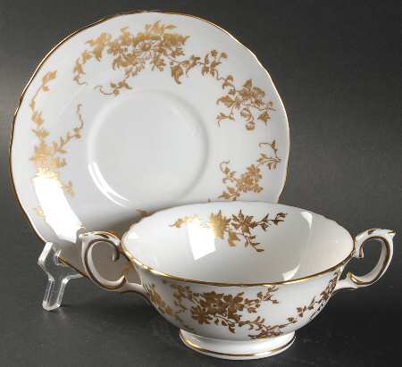 Aristocrat Footed Cream Soup Bowl & Saucer Set