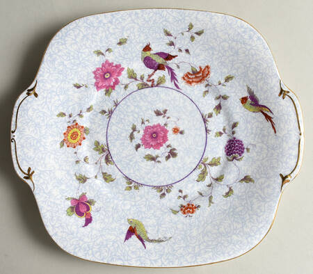 Bird of Paradise Handled Cake Plate