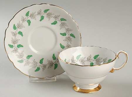 Eden Green Footed Cup & Saucer Set