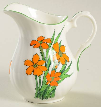 Devon (Scalloped, Green Trim) Mini Creamer